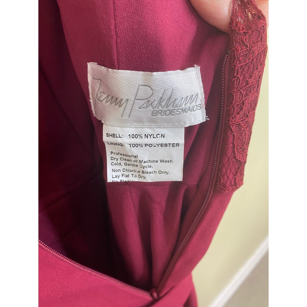 New Jenny Packham JP1001 Marquis Lace Crepe Burgundy Dress Size 8 - Picture 6 of 7